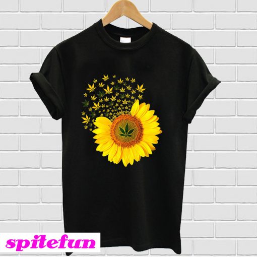 Sunflower Marijuana leaf Weed T-Shirt