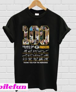 100 Years Of Green Bay Packers 1919 2019 Thank You For The Memories T-shirt