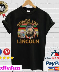 Coors Light Drinkin Like Abraham Lincoln Abe America Flag Sunset T-shirt