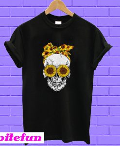 Lady Skull Sunflower Bow T-shirt