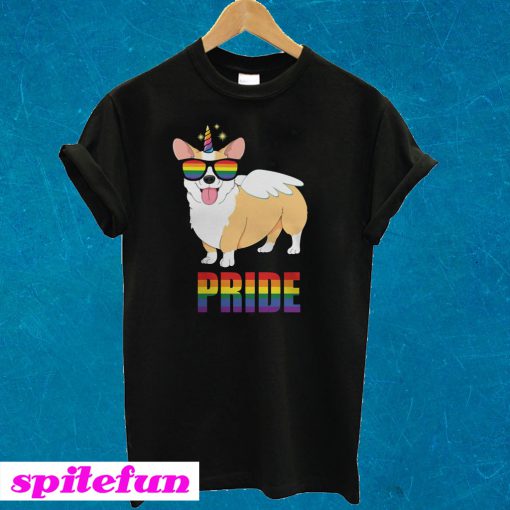 Unicorn Corgi Dog Pride LGBT Gay 2019 T-shirt