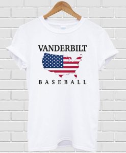 Vanderbilt Baseball USA Flag Map T-shirt