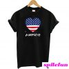 American Flag Heart Merica 4th Of July T-Shirt