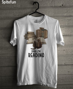 Cat Shhh I’m Reading Book T-shirt
