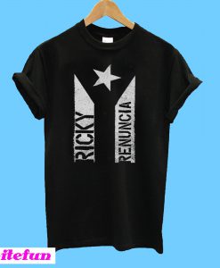 Ricky Renuncia Bandera Negra Puerto Rico Flag T-shirt