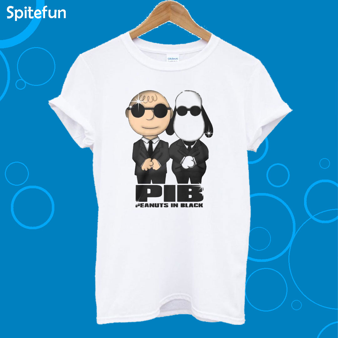 Charlie Brown And Snoopy PIB Peanuts In Black T-Shirt