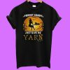 Forget candy just give me yarn Halloween moon T-shirt