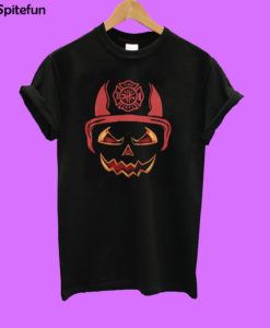 Halloween Pumpkin Firefighter Fireman Fire T-shirt