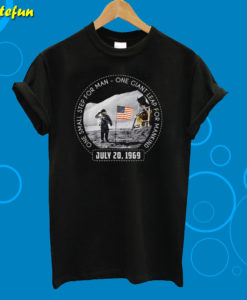 One Small Step For Man One Giant Leap For Mankind Austranaut American Flag T-Shirt