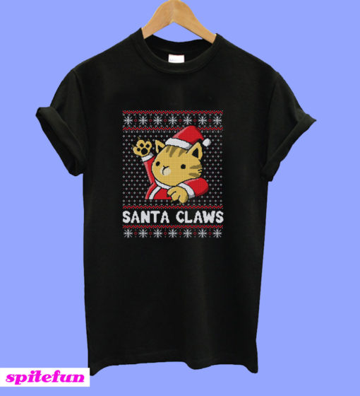 Xmas ugly sweater Cat Santa Claws T-Shirt