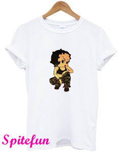 Betty Boop Soldier Camo T-Shirt