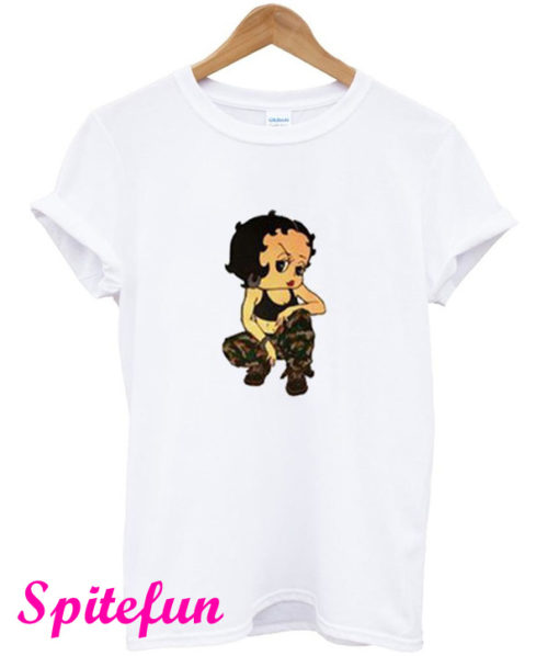 Betty Boop Soldier Camo T-Shirt