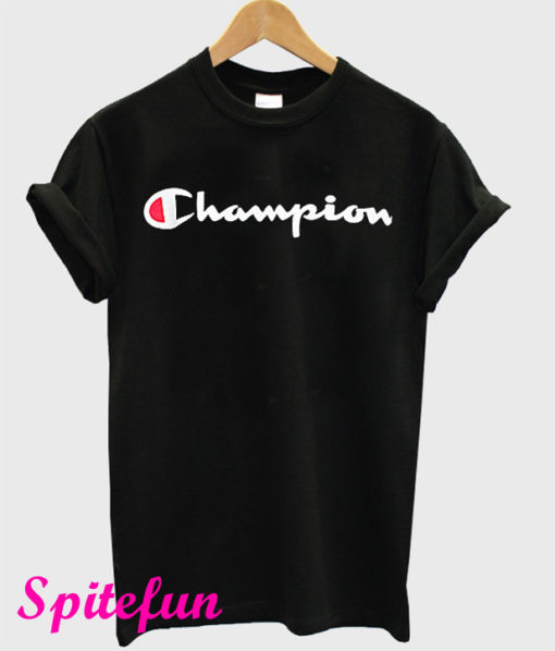 Champion Script Black T-Shirt