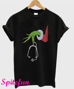 Grinch Hand Christmas Nurse T-Shirt