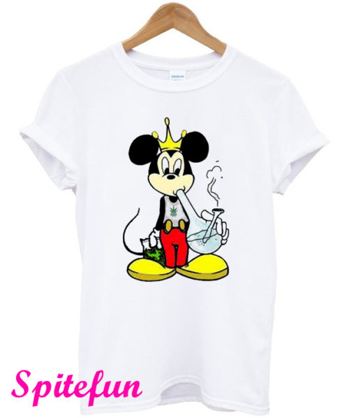 Mickey Mouse Smoking a Bong Marijuana 420 Stoner Weed T-Shirt