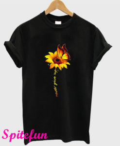 Sunflower Butterfly Never Give Up T-Shirt