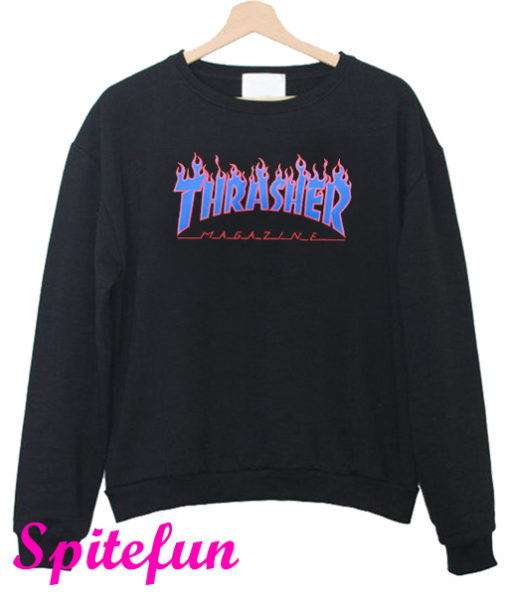 Thrasher Blue Flames Sweatshirt