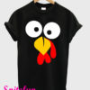 Turkey Face Funny Thanksgiving Day T-Shirt
