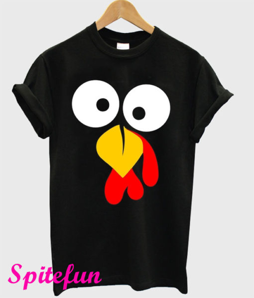 Turkey Face Funny Thanksgiving Day T-Shirt