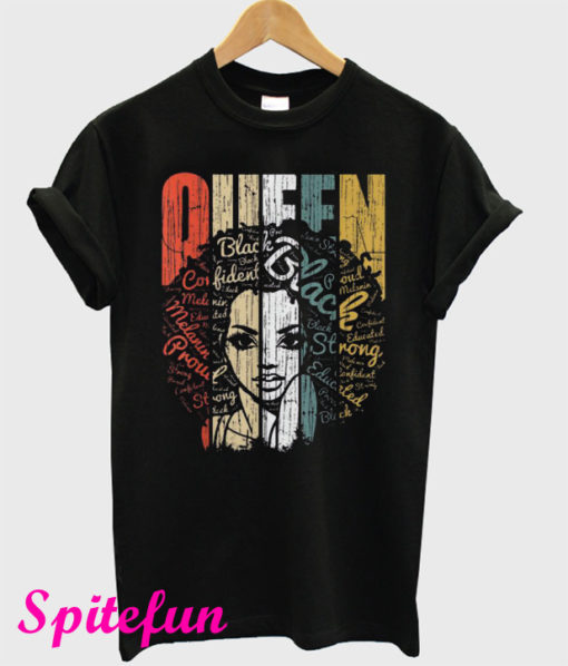 Awesome Vintage African American Queen Educated Strong T-Shirt