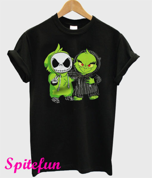 Baby Jack Skellington And Grinch T-Shirt