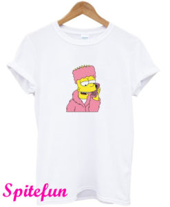 Bart Simpson Camron Dipset Killa Bart Pink Meme Hip Hop T-Shirt