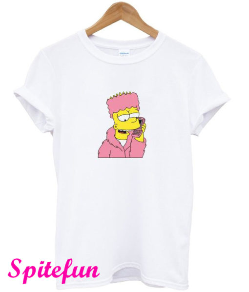 Bart Simpson Camron Dipset Killa Bart Pink Meme Hip Hop T-Shirt