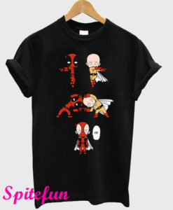 Deadpool One Punch Man Fusion Black T-Shirt