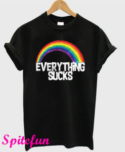 Everything Sucks Rainbow Black T-Shirt