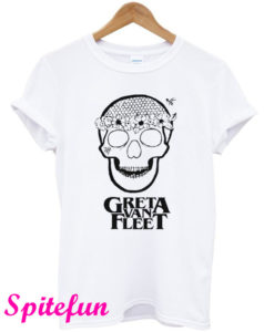 Greta Van Fleet Flower Power Skull T-Shirt