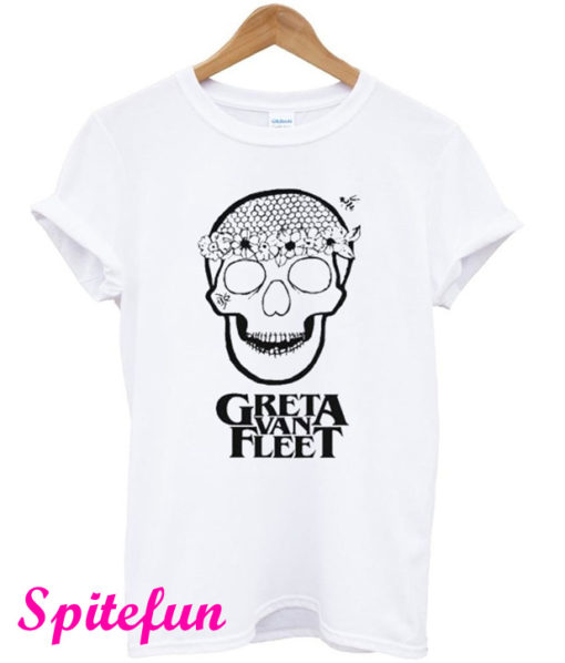 Greta Van Fleet Flower Power Skull T-Shirt