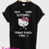 Hello Kitty Rock Paper Scissors Throat Punch I Win T-Shirt