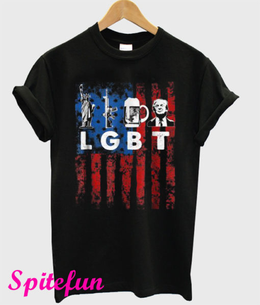 LGBT Parody Liberty Guns Beer Trump T-Shirt