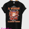 Never Underestimate A Woman Who Understands Football And Loves Clemson Tigers T-Shirt