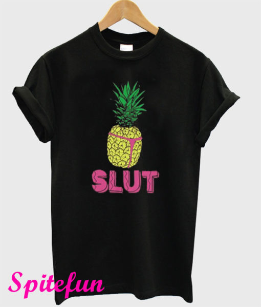 Pineapple Slut Yellow Black T-Shirt