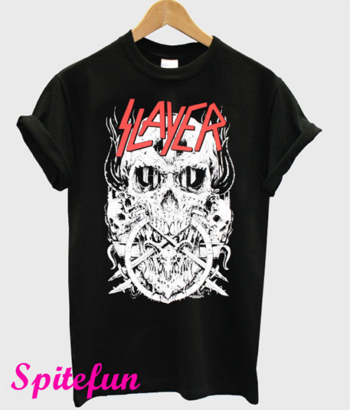 Slayer Skull Tagram Skeleton Death Punk Goth Heavy Metal Music Band T-Shirt