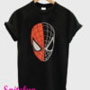 Spider-Man Half Black Face Half Red With Silver T-Shirt