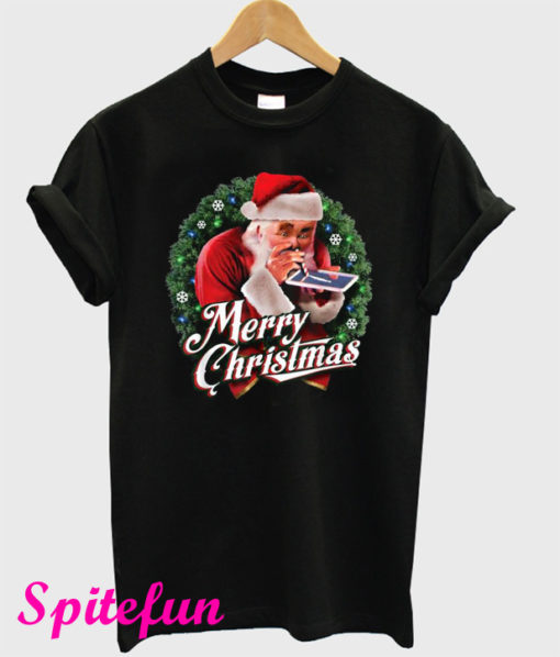 St. Nick Santa Snorting Crack Cocaine on Christmas Holiday T-Shirt