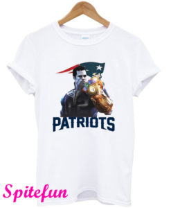 Tom Brady 12 Thanos infinity gauntlet Patriots T-Shirt