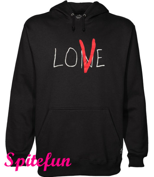 Vlone 'Lone Love' NYC Red on Black Hoodie