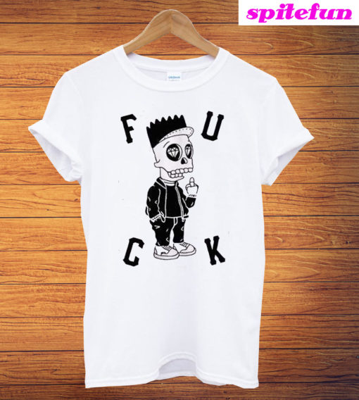 Cartoon Bart Simpson Fuck T-Shirt