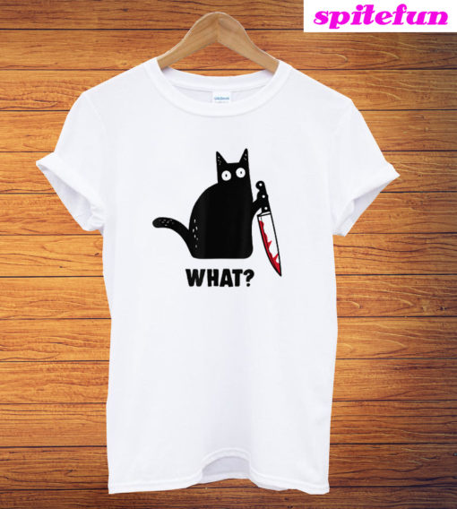 Cat What Funny Black Cat T-Shirt