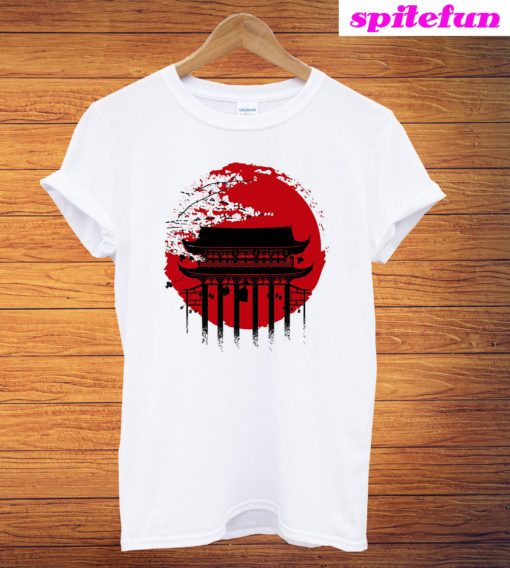 Cherry Tree Temple In Japan T-Shirt