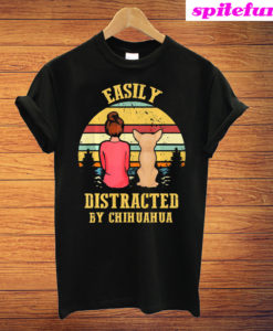 Easily Distracted By Chihuahua Dog Retro T-Shirt