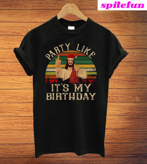 Hot Vintage Jesus Beer Party Like It's My Birthday T-Shirt