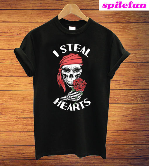 I Steal Hearts Valentines Day Pirate T-Shirt