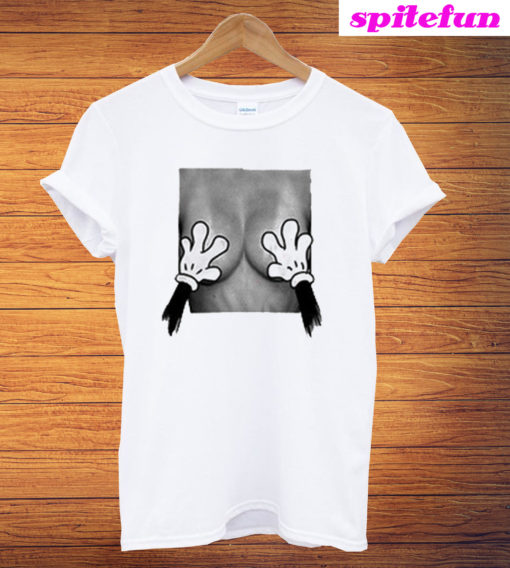 Mickey Mouse Hands Over Breast T-Shirt