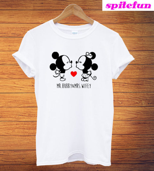 Mr. Hubby And Mrs. Wifey Disney Mickey Mouse T-ShirtMr. Hubby And Mrs. Wifey Disney Mickey Mouse T-Shirt