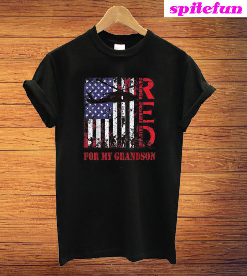 RED Friday For My Grandson Remember Everyone Deployed Army T-Shirt