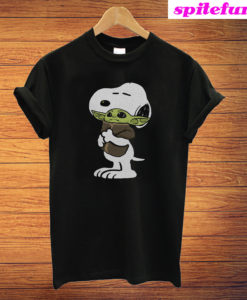 Snoopy Hugging Baby Yoda T-Shirt